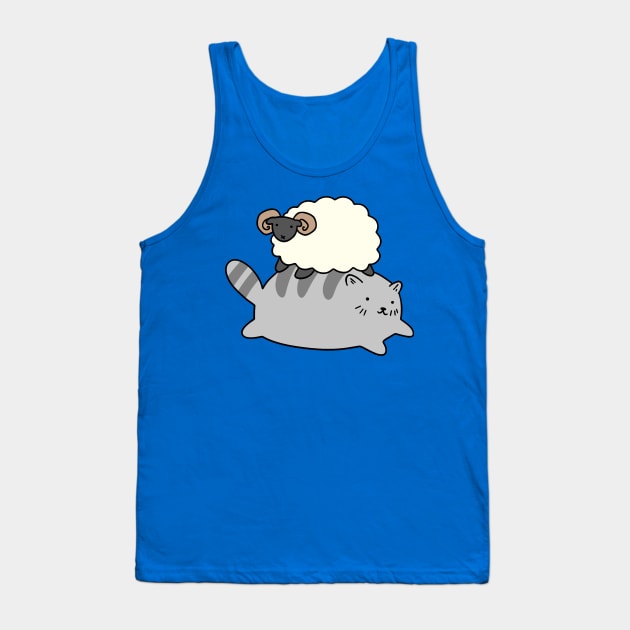 Cat and Little Ram Tank Top by saradaboru